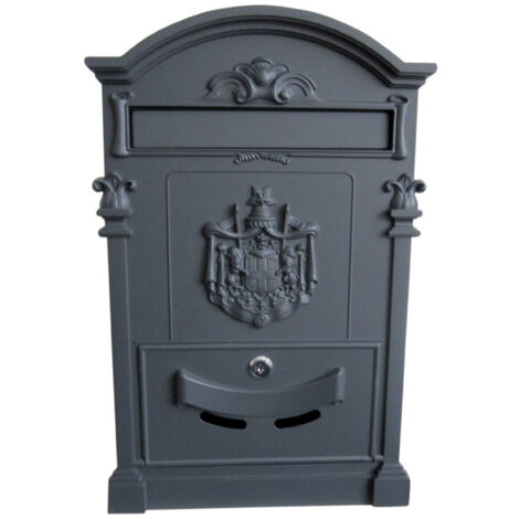 Trade Shop - Buzón Antiguo De Estilo Clásico En Aluminio Pintado -      Grey