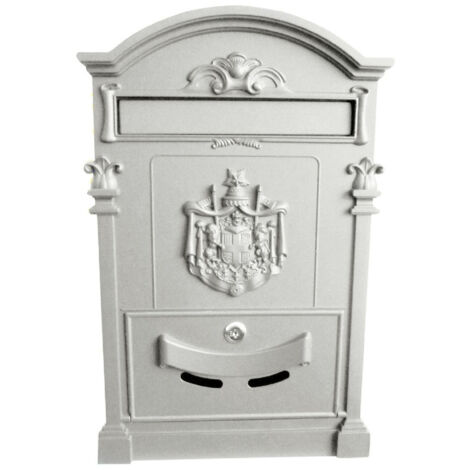 Trade Shop - Buzón Antiguo De Estilo Clásico En Aluminio Pintado -      Ivory