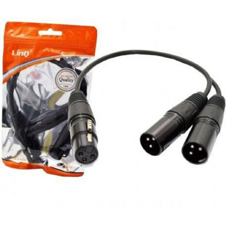 Trade Shop - Cable Adaptador De Audio De Xlr Mujer A 2 Xlr Splitter Machry Micrófono Kl-9240 -