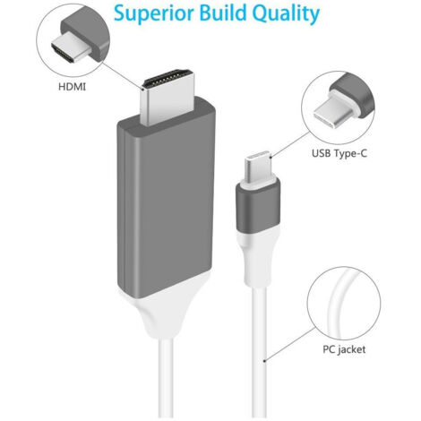 Trade Shop - Cable Adaptador Para Samsung Galaxy S8 Usb Tipo C Usb-c A 4k Hdmi Hdtv 2 Metros -