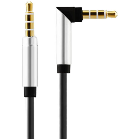 Trade Shop - Cable Aux 3,5 Mm Macho 1 Metro Audio Estéreo Mp3 Cable ángulo Recto Varios Colores -
