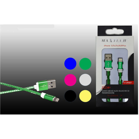 Trade Shop - Cable De Alambre Usb De Alta Velocidad Para Iphone 5 / 5c / 5s / 6 / 6plus 5volt - 2000ma 1mt Maxtech F-ip007 -