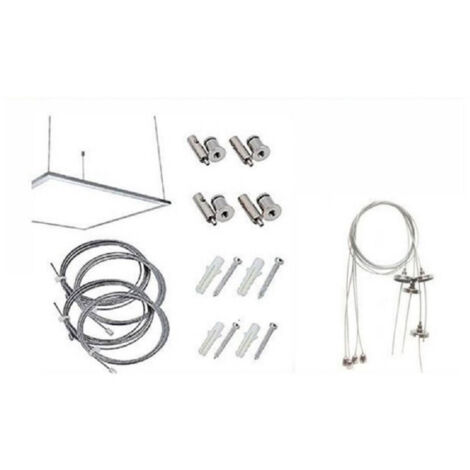 Trade Shop - Cables Para Suspensión Paneles Cuadrados Slim P600-s Juego 4 Hilos 120cm -