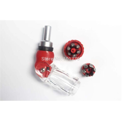 TRADE SHOP - Cacciavite Giravite Portainserti A Cricchetto Pieghevole 6 Inserti 6 In 1 -