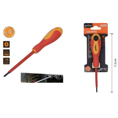 TRADE SHOP - Cacciavite Resistente Alla Pressione 3" Croce Isolato 3x75mm Punta Magnetica 91886 -