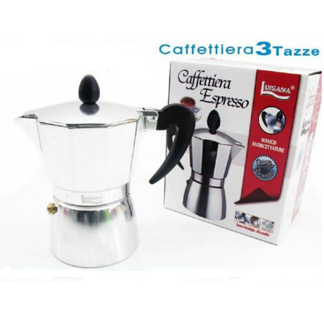 TRADE SHOP - Caffettiera Moka Macchinetta Caffè Espresso Napoletano Misura 3 Tazze -