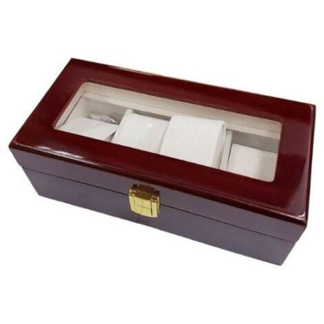 Trade Shop - Caja Con Expositor Para Pulseras De Reloj De Madera 4 Plazas -