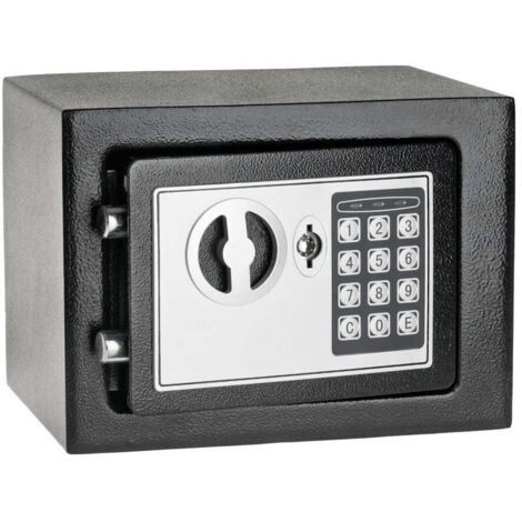 Trade Shop - Caja Fuerte Digital De Acero Con Teclado Y Llave Para Apertura Manual -