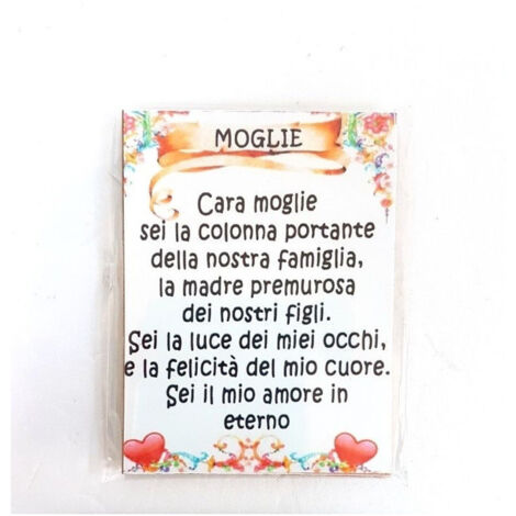 Trade Shop - Calamita Magnete Magnetino Rettangolare Idea Regalo Frasi Dedica Moglie -