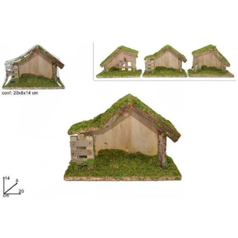 Trade Shop - Capanna Piccola Vuota 20x8x14 Cm Presepe Addobbo Natale Decorazione Vari Modelli -