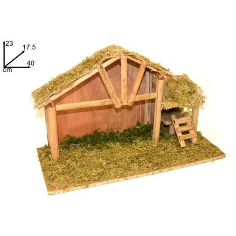 Trade Shop - CAPANNA VUOTA 40X17.5X23 CM SALETTA PREPE ADDOBBO NATAL DECOR -