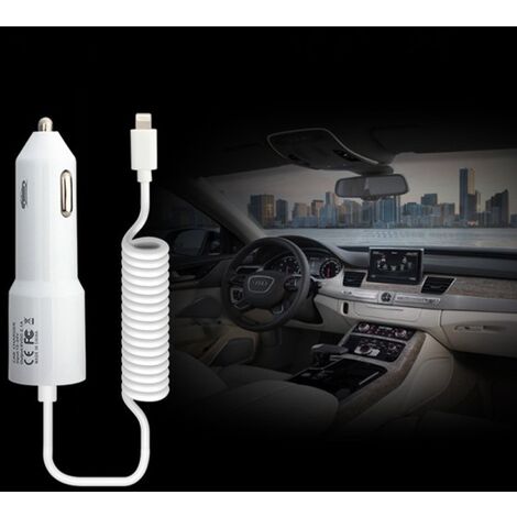 Trade Shop - Caricabatteria 2.1a Per Auto O Camion 12v 24v Con Cavo Per Iphone 5 5s Hy-14-001