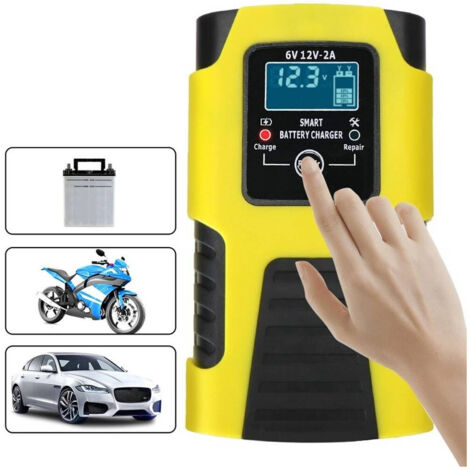 Trade Shop - Caricabatterie Intelligente Avviatore Emergenza Batteria Auto Moto 6v 6a 12v 4a J99 -