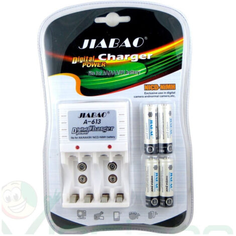 TRADE SHOP - Caricabatterie Per Pile Ricaricabili Carica Batteria Aa / Aaa / 9v A-613 -
