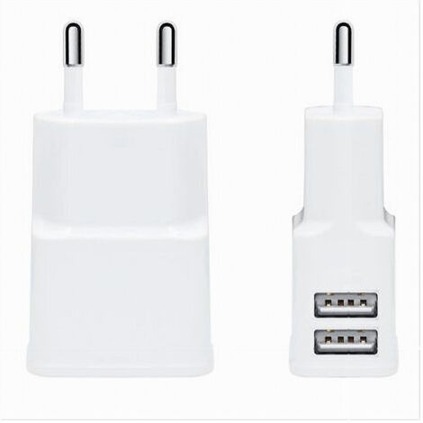 TRADE SHOP - Caricatore 2x Usb Presa Ricarica Per Smartphone Cellulare Tablet 5v-2.1a S009a -