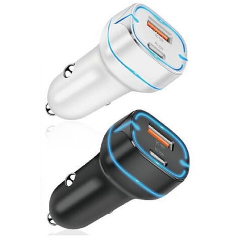 TRADE SHOP - Caricatore Auto Led Qc Pd 38w Caricabatterie Type C Usb Accendisigari Rapido Ctpc38w -