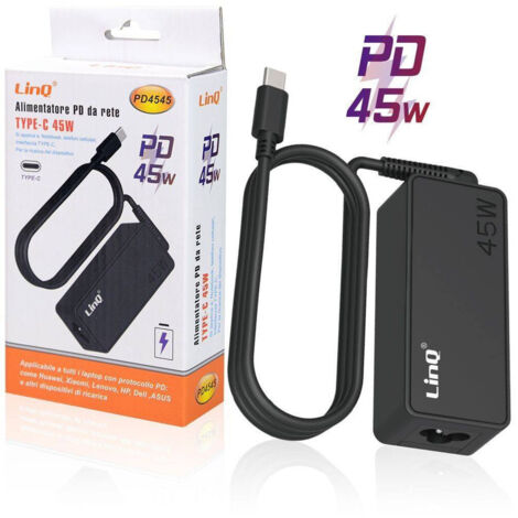 Trade Shop - Caricatore Di Alimentazione Pd Da Rete 45w Type-c Per Notebook Smartphone Pd4545 -