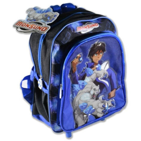 Trade Shop - Carrito Monsum Monsum Mochila Con Bolsillo De Bolsillo Pvc Cierre De Cierre De Color Azul -