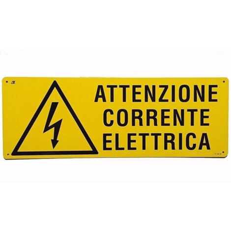 TRADE SHOP - Cartello Attenzione Corrente Elettrica Segnaletica Sicurezza Avvertimento -