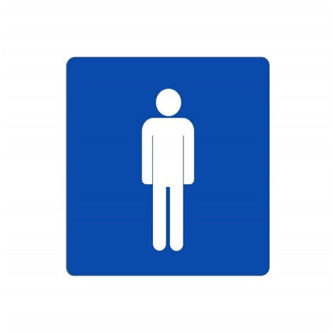 Trade Shop - Cartello Uomo Segnaletica Wc Toilette Bagno Targa Adesiva Plastificato -