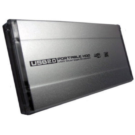 TRADE SHOP - Case Box Esterno Per Hard Disk Hdd 2.5 Ide Sata Usb 2.0 Super Slim Alluminio -