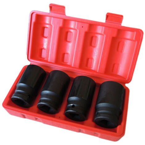 Trade Shop - Casquillos Para Pistola Destornilladora Neumática Juego 4 Uds. 3/4" 30 A 36mm -