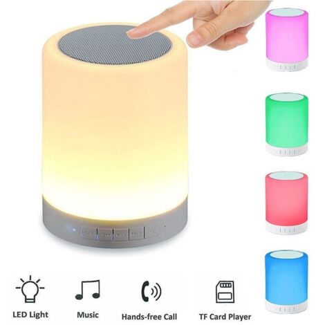 TRADE SHOP - Cassa Lampada Smart Lamp Speaker Bluetooth Multicolor Timer/aux/sd Card -