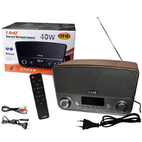 Trade Shop - Cassa Speaker Altoparlante Bluetooth Multimedia 40w Lcd Radio Fm Microsd Usb T018 -