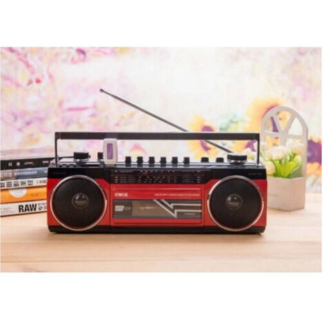 Trade Shop - Cassa Speaker Bluetooth Lettore Musicassette Radio Usb Sd Mp3 Mk-132bt -
