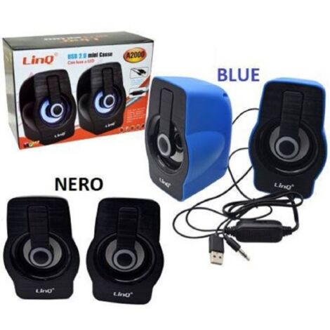 Casse Altoparlanti Stereo Usb 2.0 Con Luci Led Pc Gaming Rgb Speaker Tv Mp3  A5005 