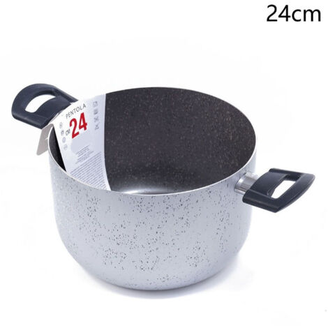 Trade Shop - CASSERUOLA PENTOLA CON 2 MANICI ANTIADERENTE DIAMETRO 16/26 CM UTENSILE PER CUCINARE -     -24cm  -