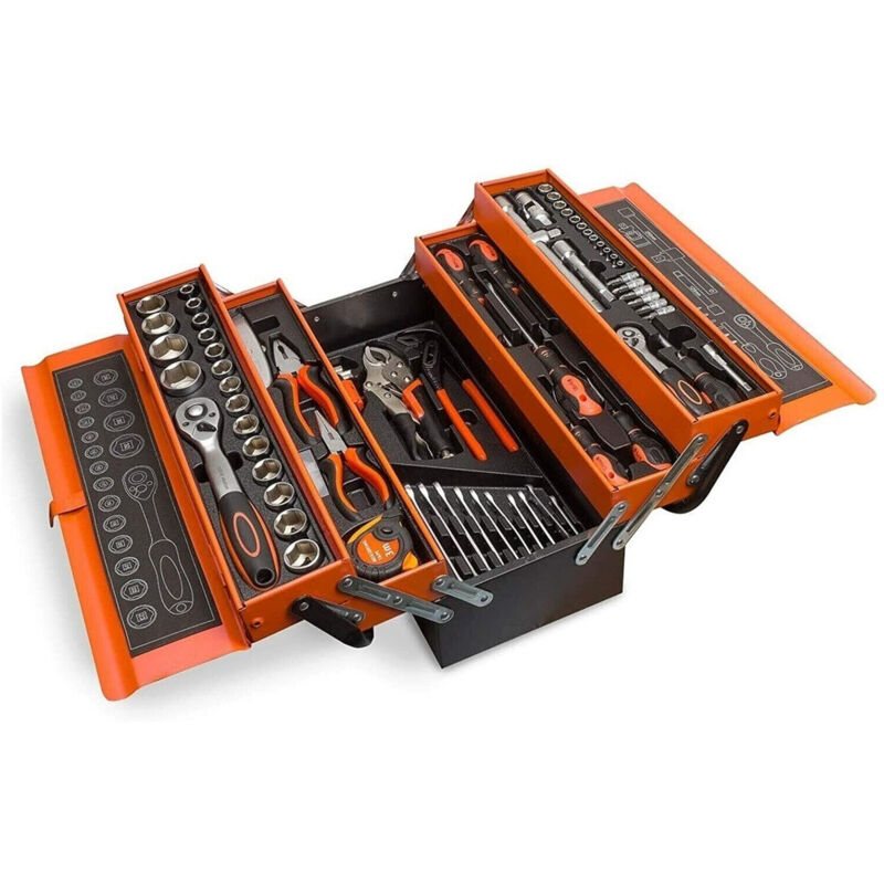Image of Trade Shop - CASSETTA VALIGETTA PORTA UTENSILI 85 COMPLETE PEZZI PROFESSIONAL TOOLS -