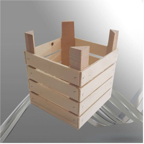 Trade Shop - Cassetta Cassettina Porta Oggetti Legno Quadrata Decorazione 16x16x16 Cm 702109 -      Madera Limpia