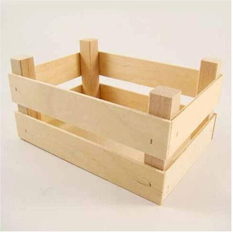 Trade Shop - Cassetta In Legno Portafrutta Porta Oggetti Porta Pane Cestino 20 X 14 Cm -