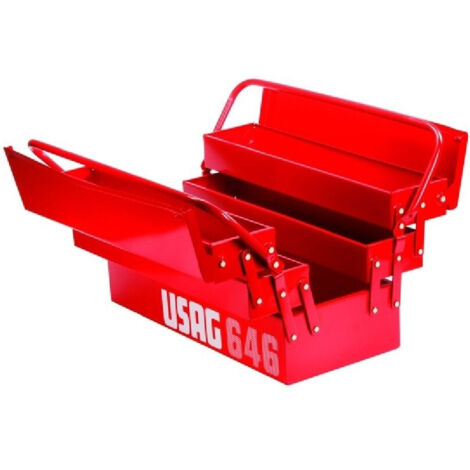 TRADE SHOP - Cassetta Porta Attrezzi Portautensili Usag 646/5v Estendibile Con 5 Scomparti -