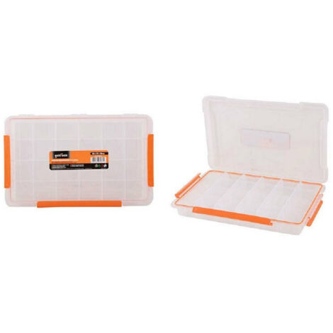 Trade Shop - Cassetta Portautensili Scomparti Regolabili Viti Tasselli Organizer 360x220x50mm -