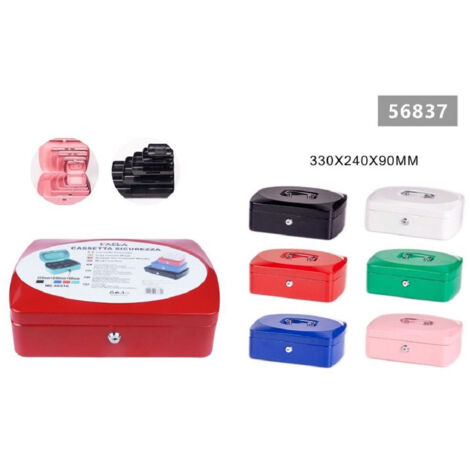 Trade Shop - Cassetta Portavalori Cassaforte Di Sicurezza In Metallo Chiavi 33x24x9 Cm 56837 -