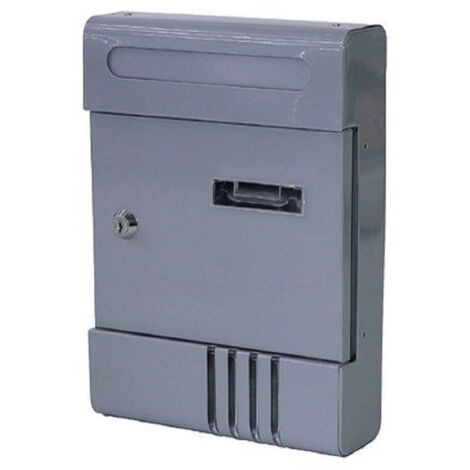 Trade Shop - Cassetta Postale In Metallo Porta Lettere Chiave Buca Posta H2803 Grigia 56850 -