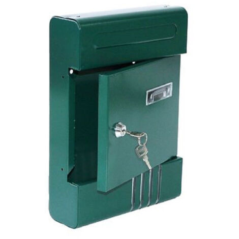 TRADE SHOP - Cassetta Postale In Metallo Portalettere Con Chiave Buca Posta H2803 Verde 56851 -