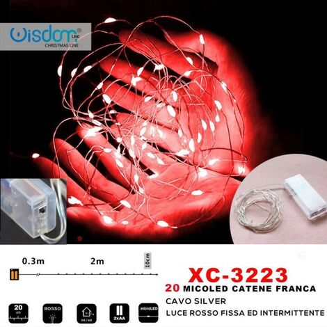 Cuore luminoso con 28 microled a batteria rosso per uso interno 50x38 cm