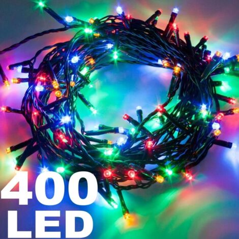Trade Shop - Catena Luminosa 400 Luci Led Lucciole Multicolore Controller 8 Funzioni Interno