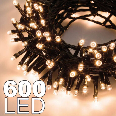 Trade Shop - CATENA LUMINOSA 600 LUCI LED LIGHTS COLOR CALDO MIT KONTROLLER US INTERNAL -