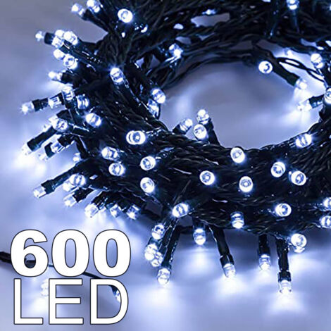 TRADE SHOP - Catena Luminosa 600 Luci Led Lucciole Colore Bianco Con Controller Uso Interno -