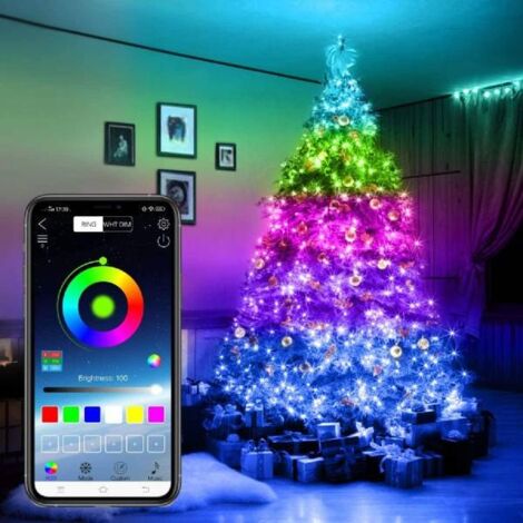 Stringa 100 Luci Led Multicolore RGB Twinkly, Luci di Natale Regolabili da  Smartphone