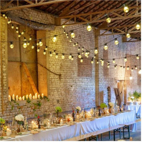 Trade Shop - Catena Luminosa Esterno Interno Led 5 Metri 10 Lampadine Bulbo Luce Calda G50 -