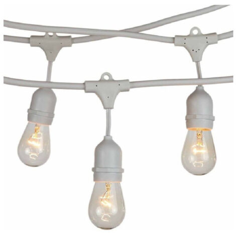 TRADE SHOP - Catena Luminosa Esterno Ip44 Cordoniera Portalampada A Cascata 10xe27 11mt St-ap - Bianco