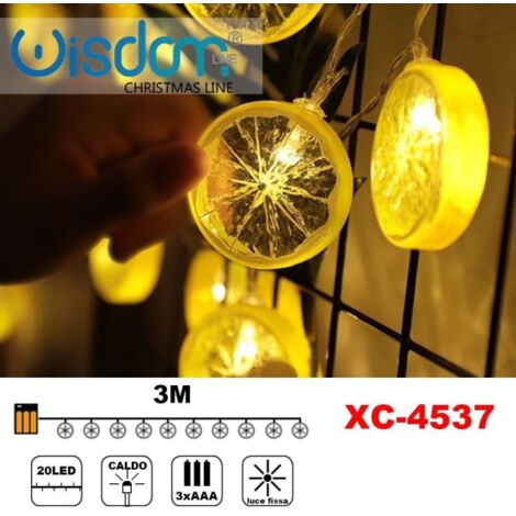 CATENA 20 MICROLED A BATTERIA LUCE CALDA FISSA+INTERMITTENTE XC-3513