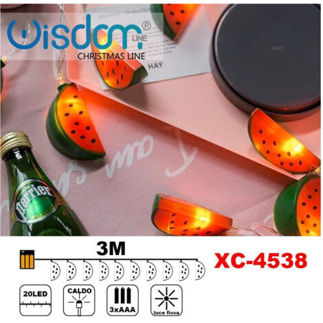 Trade Shop - CATENA LUMINOSA FETTE ANGURIA 20LED BATTERY LIGHT HOT DECORATIONS XC-4538 -