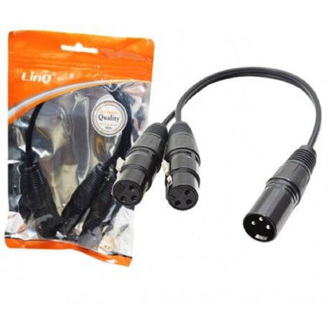 TRADE SHOP - Cavo Adattatore Audio Da 2 Xlr Femmina A Xlr Maschio 30 Cm Microfoni Kl-9225 -