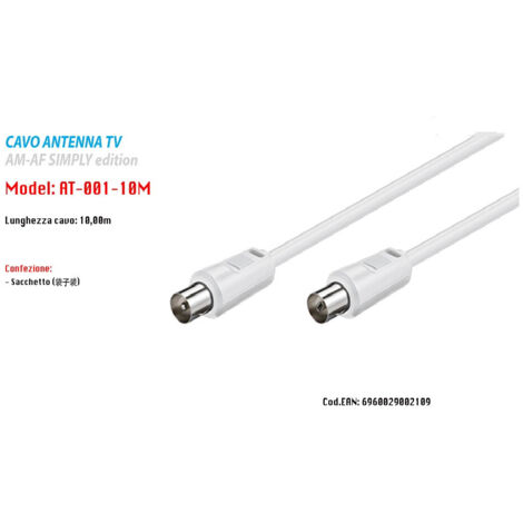 Trade Shop - CAVO COASSIALE FÜR ANTENNA TV MASCHIO-FEMMINA 10 MT PROLUNGA MAXTECH AT-001-10M -